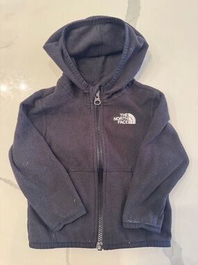 The North Face baby black fleece hoodie jacket